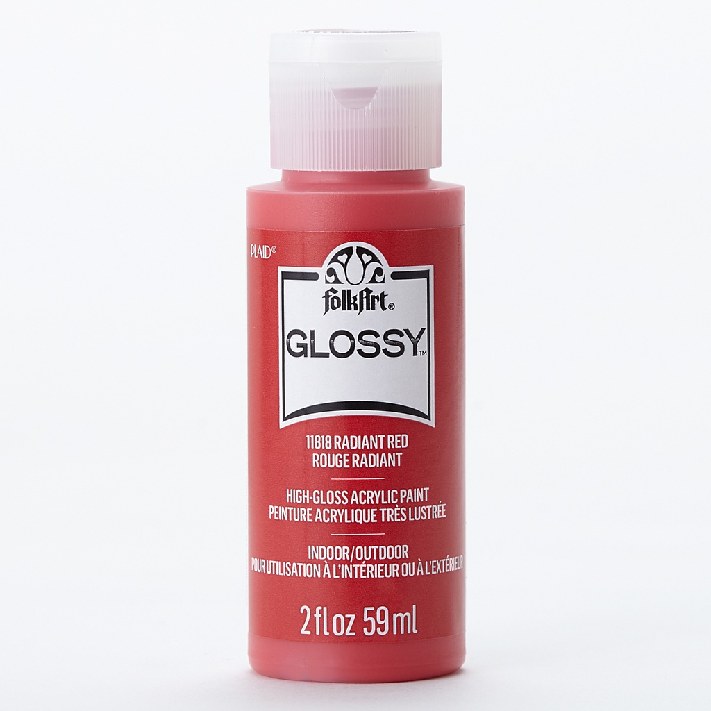 Radiant Red Folkart Glossy Acrylic Paints - 2 Oz.