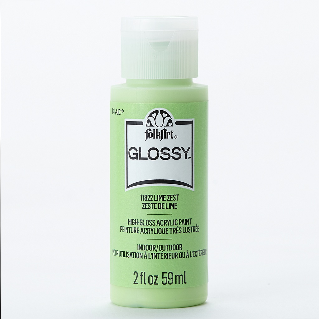 Lime Zest Folkart Glossy Acrylic Paints - 2 Oz.