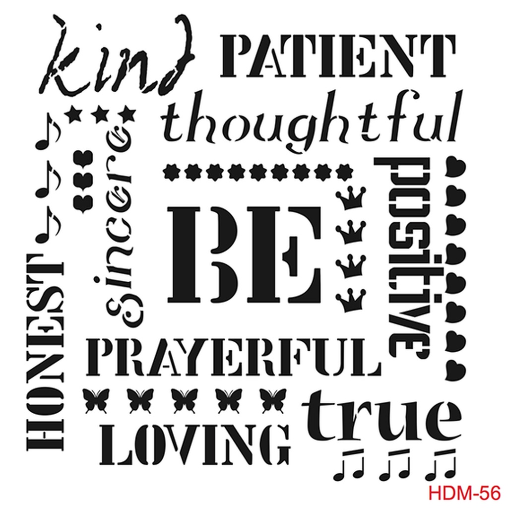 25 x 25 Midi Stencil - Be Kind