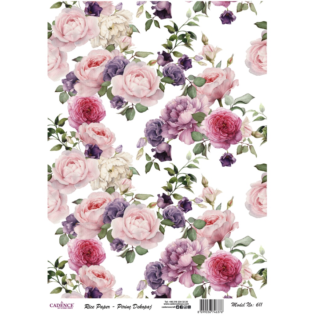 Rice Decoupage Paper - Rose Medley