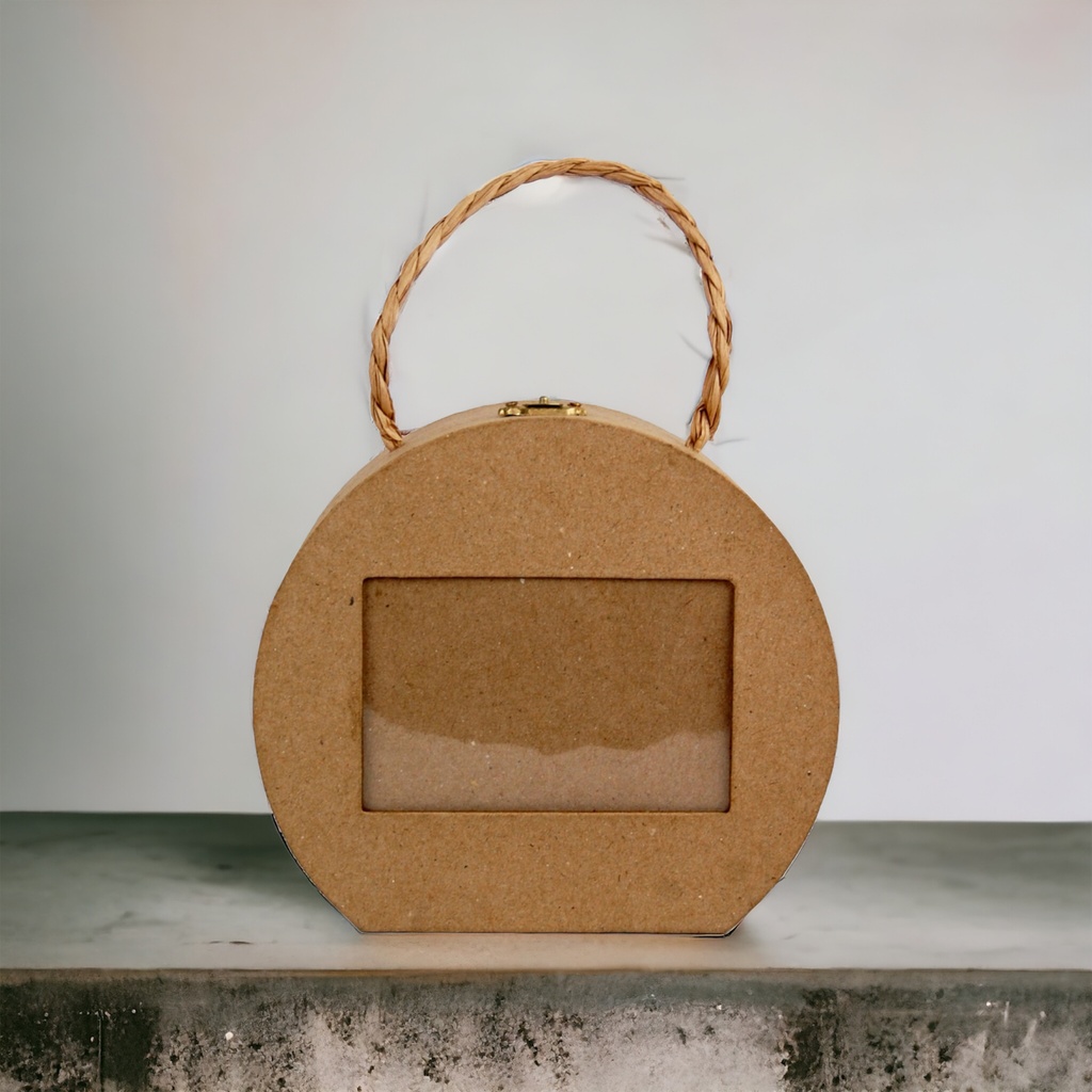 Single Papier-mâché photo frame bag - rounded