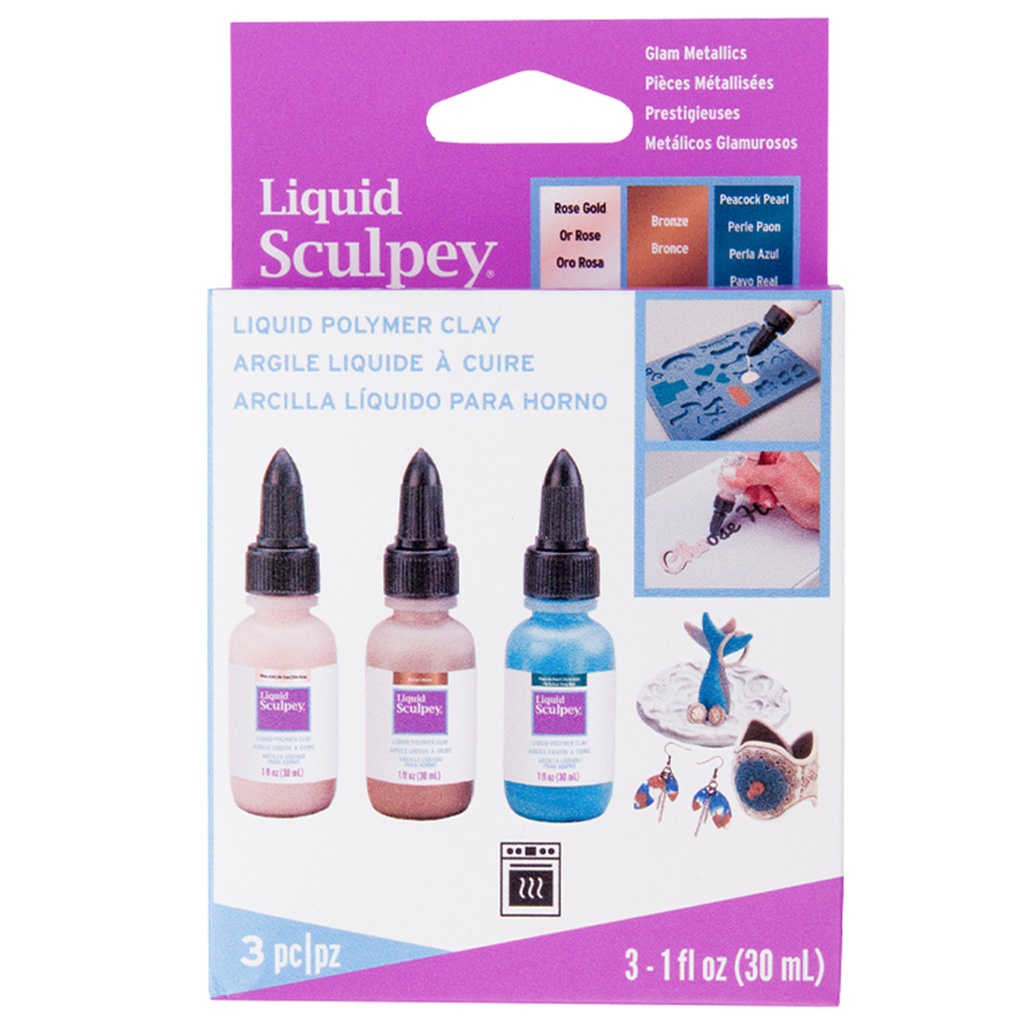 Liquid Sculpey Multipack -- Glam Metallics, 3 x 1 fl oz (29 ml)