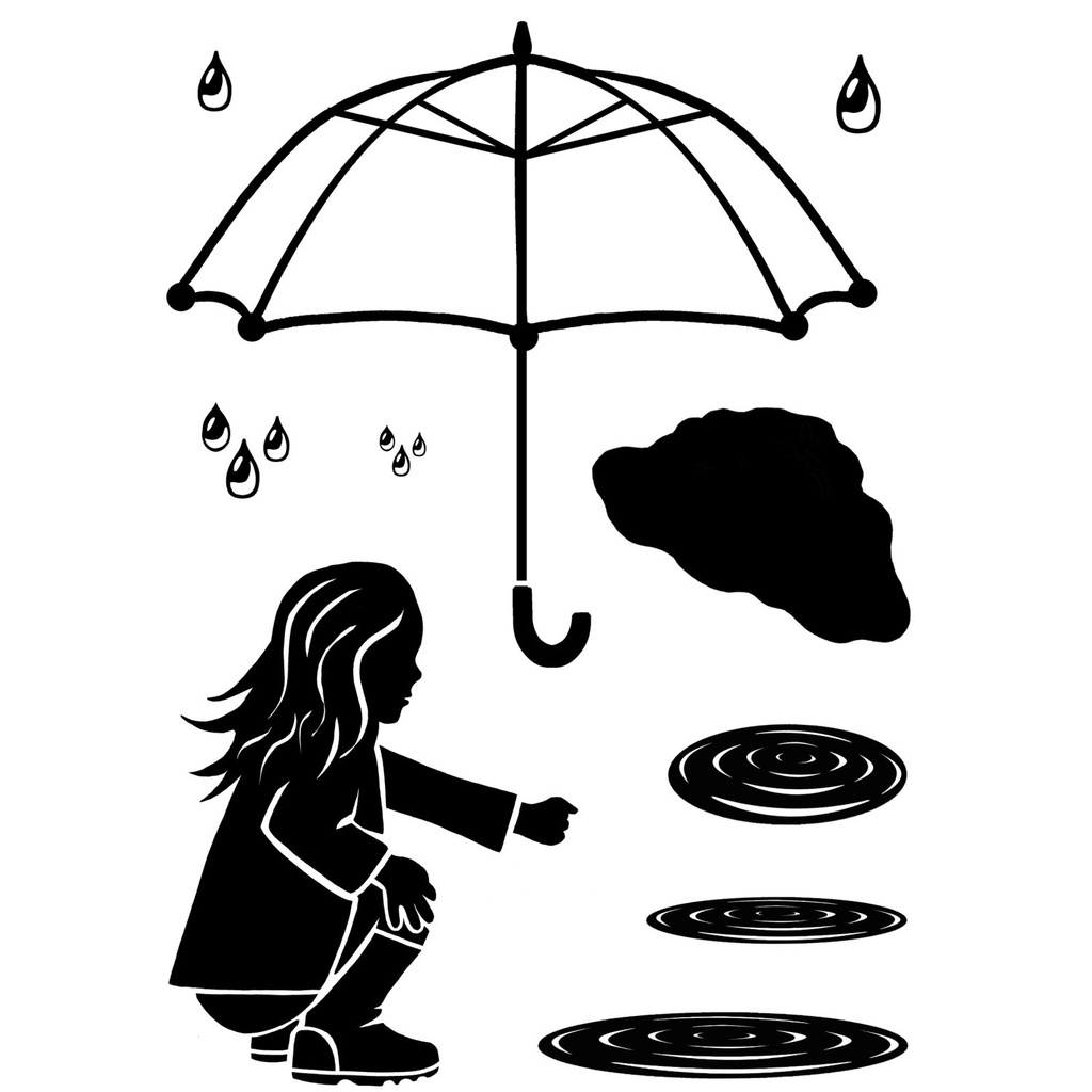 Umbrella Weather A7 Clear Stamp Set