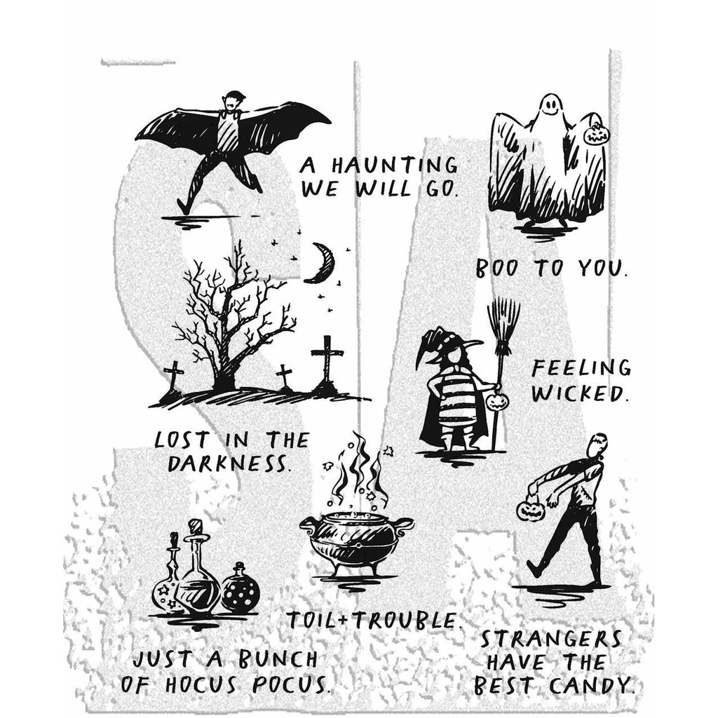 Tim Holtz Cling Stamps - Halloween Sketchbook