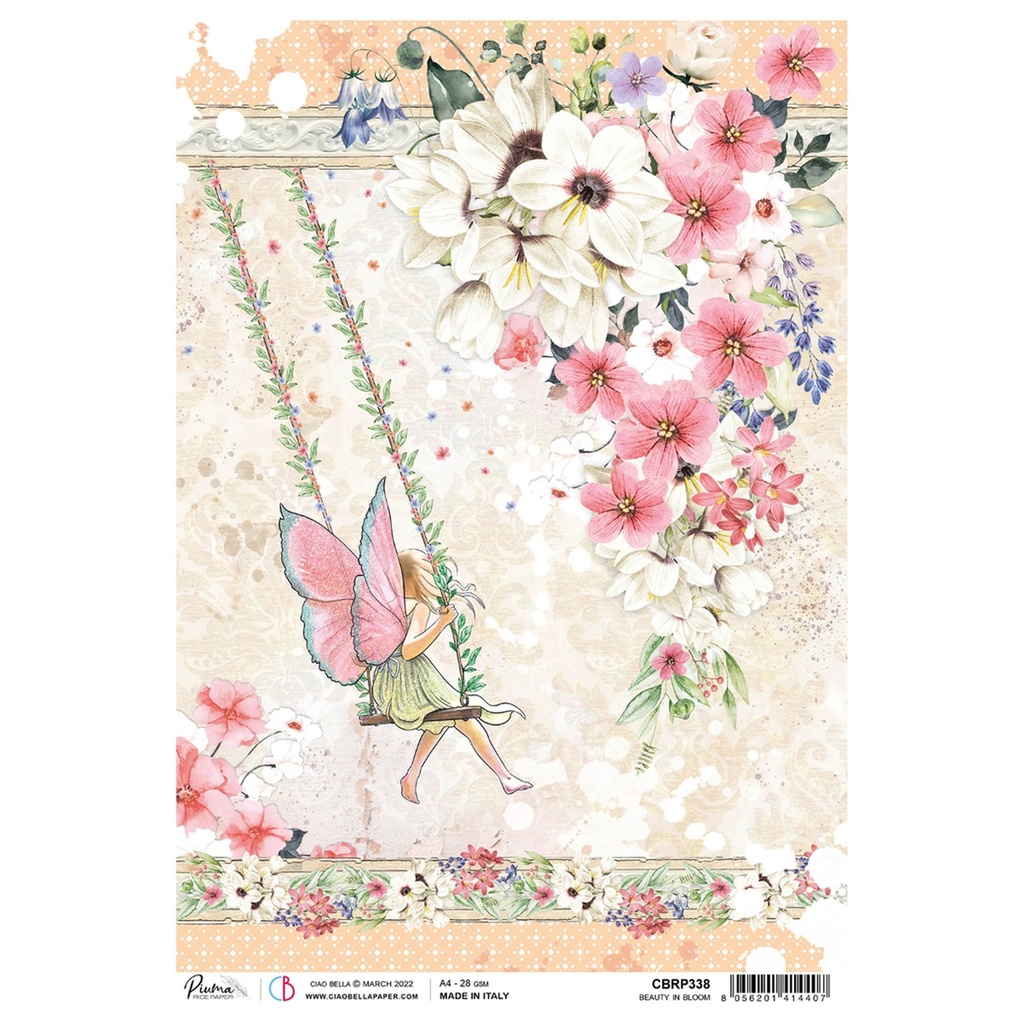 Beauty In Bloom - Ciao Bella Piuma Rice Paper A4 - Single Sheet