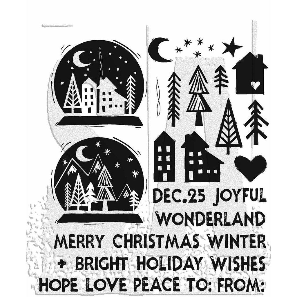 Tim Holtz Cling Stamps - Festive Print