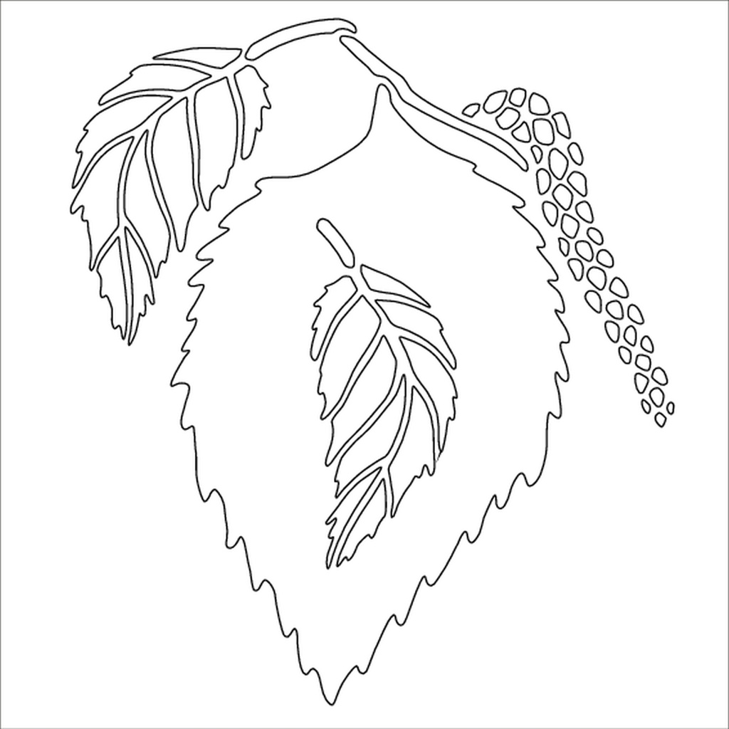 Birch Leaf 6" Square Majemask Stencil