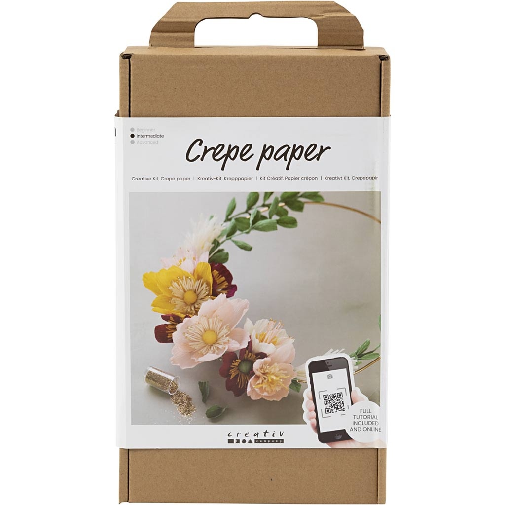 Craft Kit Crepe Paper, Wreath, Crêpe ratio: 180%, 105 g, 1 pack