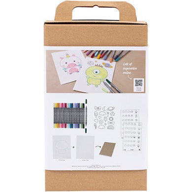 Craft Kit Drawing, pastel colours, Mixed figures, 1 pack